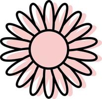 bebis rosa minimal blomma, ikon illustration, vektor på vit bakgrund