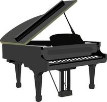 svart piano, illustration, vektor på vit bakgrund