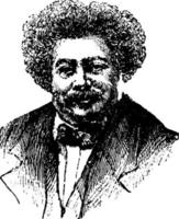 alexandre dumas, årgång illustration vektor