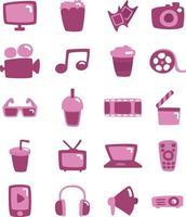 Film-Icon-Pack, Illustration, Vektor, auf weißem Hintergrund. vektor