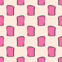 rosa Notizbuchmuster, nahtloses Muster auf rosa Hintergrund. vektor