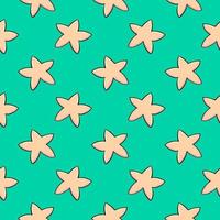 weiße kleine Sterne, nahtloses Muster auf grünem Hintergrund. vektor