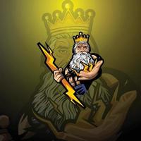 King Gamer Maskottchen-Logo-Design vektor