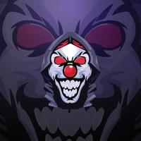 Joker-Gamer-Maskottchen-Logo vektor