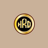 kreativ hrq brev logotyp design med gyllene cirkel vektor