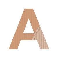 Buchstabe a des englischen Alphabets, graue Papierkartonstruktur auf weißem Hintergrund - Vektor