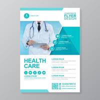 Corporate Healthcare Cover a4 Template Design und flache Symbole für einen Bericht und medizinisches Broschürendesign, Flyer, Broschürendekoration zum Drucken und Präsentationsvektorillustration vektor