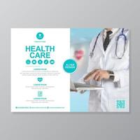 Corporate Healthcare Cover a4 Template Design und flache Symbole für einen Bericht und medizinisches Broschürendesign, Flyer, Broschürendekoration zum Drucken und Präsentationsvektorillustration vektor