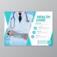 Corporate Healthcare Cover a4 Template Design und flache Symbole für einen Bericht und medizinisches Broschürendesign, Flyer, Broschürendekoration zum Drucken und Präsentationsvektorillustration vektor