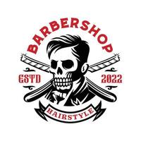 Barbershop-Gentleman-Label-Logo-Vorlage vektor