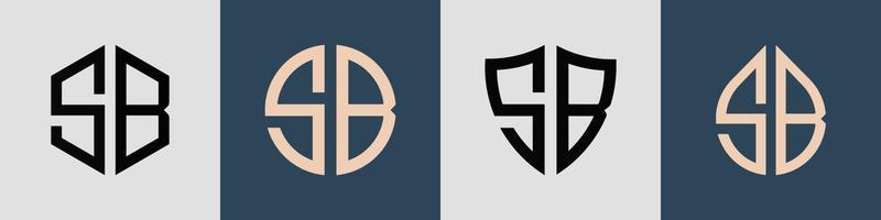 kreativ enkel första brev sb logotyp mönster bunt. vektor