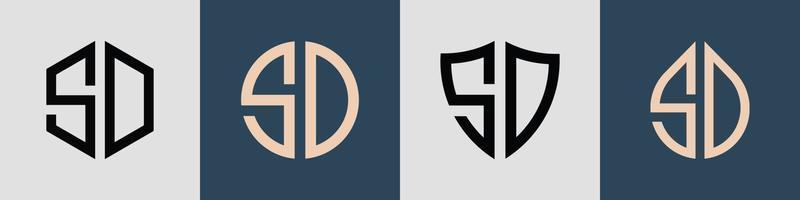 kreative einfache anfangsbuchstaben sd-logo-designs paket. vektor