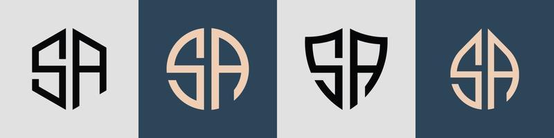 kreative einfache anfangsbuchstaben sa logo-designs paket. vektor