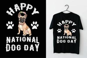 Lycklig nationell hund dag t-shirt design vektor