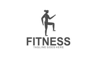 Trainingslogo. fitness-, aerobic- und trainingsübungen im fitnessstudio. vektor