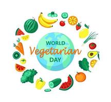 världs vegetarisk dag koncept vektor