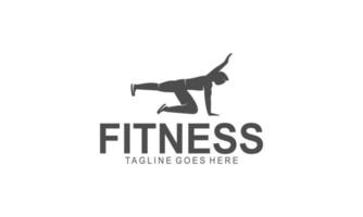 Trainingslogo. fitness-, aerobic- und trainingsübungen im fitnessstudio. vektor