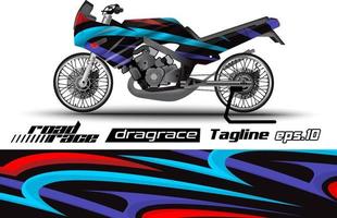 full vektor drag tävlings motorcykel klistermärke omslag design eps.10