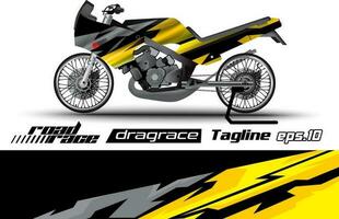full vektor drag tävlings motorcykel klistermärke omslag design eps.10