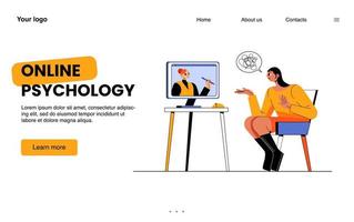 Online-Psychologie-Landingpage, entfernte Helpline vektor