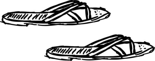 Flip-Flops-Skizze, Illustration, Vektor auf weißem Hintergrund.