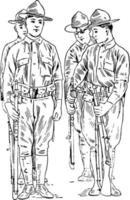 Waffen nehmen, Vintage Illustration. vektor