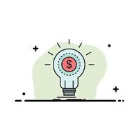 Finanzielle Idee Geld Startup flache Farbe Symbolvektor zu finanzieren vektor