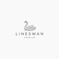 Schwan geometrische Linie Kunst-Logo-Symbol-Design-Vorlage vektor