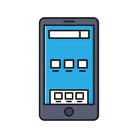 mobile browser-vektorillustration auf einem hintergrund. hochwertige symbole. vektorikonen für konzept und grafikdesign. vektor