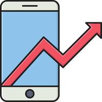 mobile diagrammvektorillustration auf einem hintergrund. hochwertige symbole. vektorikonen für konzept und grafikdesign. vektor