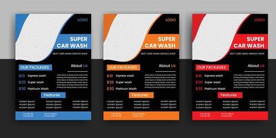 Modern Car Wash Autovermietung Flyer kostenloser Download vektor