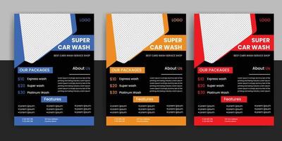 Modern Car Wash Autovermietung Flyer kostenloser Download vektor