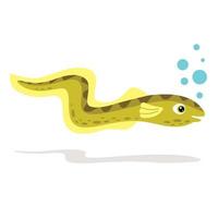 tecknad serie teckning av ett ål vektor
