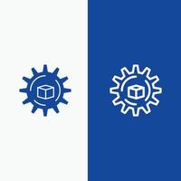 automatisierte Datenlösung Wissenschaftslinie und Glyphe solides Symbol blau Bannerlinie und Glyphe solides Symbol blau vektor