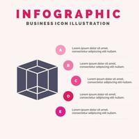 design grafisk verktyg fast ikon infographics 5 steg presentation bakgrund vektor