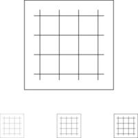 Rasterdiagramm Zeichenbereich Software Fett und dünne schwarze Linie Symbolsatz vektor