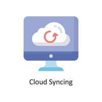 Wolke, die Ikonendesignillustration des Vektors flache synchronisiert. cloud computing-symbol auf weißem hintergrund eps 10-datei vektor