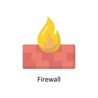 Firewall-Vektor-flache Icon-Design-Illustration. cloud computing-symbol auf weißem hintergrund eps 10-datei vektor