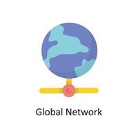 global nätverk vektor platt ikon design illustration. moln datoranvändning symbol på vit bakgrund eps 10 fil