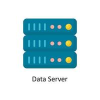 data server vektor platt ikon design illustration. moln datoranvändning symbol på vit bakgrund eps 10 fil