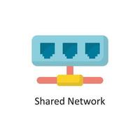 delad nätverk vektor platt ikon design illustration. moln datoranvändning symbol på vit bakgrund eps 10 fil