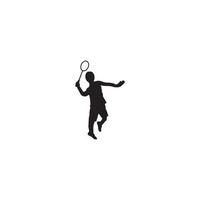 Badmintonspieler Silhouetten set.vector Sammlung von Sportlern. Vektor