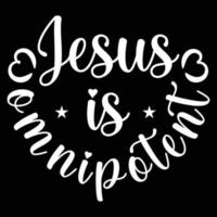 Jesus ist allmächtiges Typografie-T-Shirt-Design für den Weihnachtstag vektor