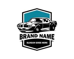 Oldtimer-Logo-Kreis-Emblem-Vektor-Illustration isoliert vektor