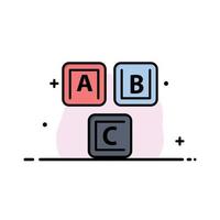ABC-Blöcke grundlegendes Alphabet Wissen Business Logo Vorlage flache Farbe vektor