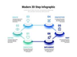 modern 3d 6 steg infographic vektor