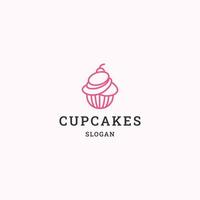 Tasse Kuchen Logo Symbol Design Vorlage Vektor Illustration