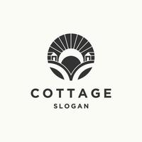 Cottage-Logo-Symbol flache Designvorlage vektor