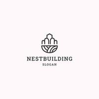 Nestbau-Logo-Icon-Design-Vorlage vektor