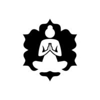 yoga ikon vektor. avslappning meditation, mindfulness, koncentration vektor